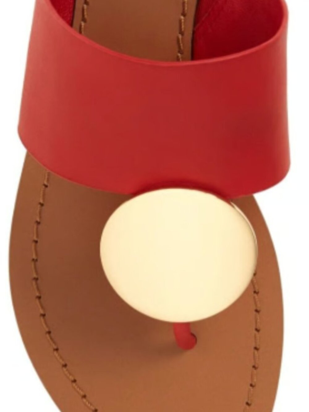 Tory Burch Patos Disc Thong Sandals, Brilliant Red / Gold Size 7.5